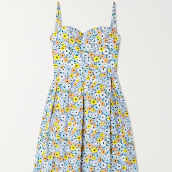 Agua by Agua Bendita Mambo Pleated Floral Cotton-Poplin Midi Dress (Size: M) - Picture 5 of 5